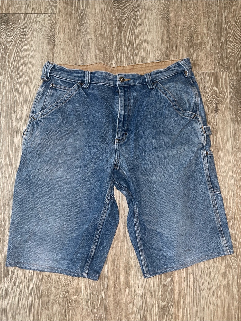 Duluth Trading Co Men's Blue Denim Carpenter Shorts  36